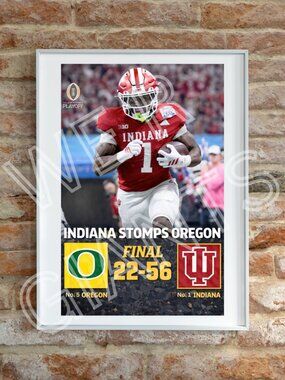 Indiana Hoosiers Football Wall Art 11x17 Print Peach Bowl Win